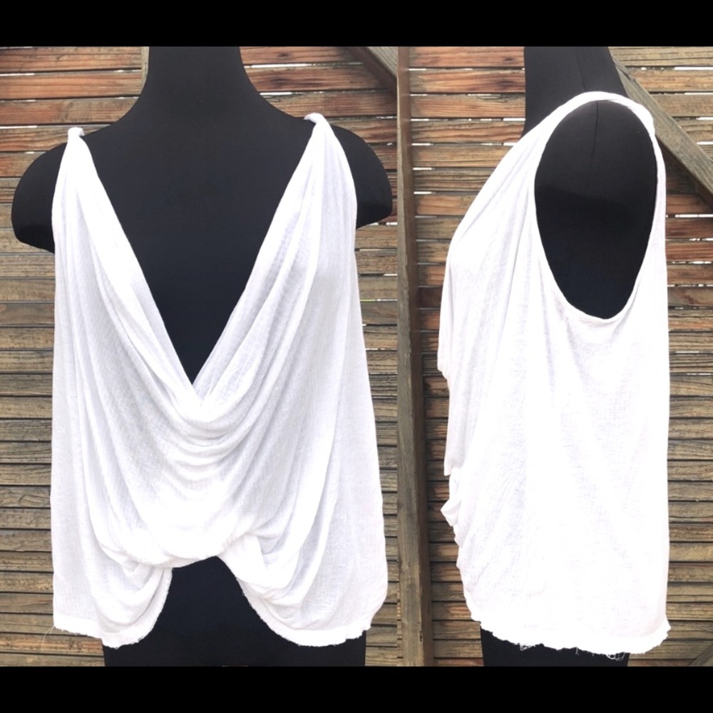 Free People Draped Tank Size Large White